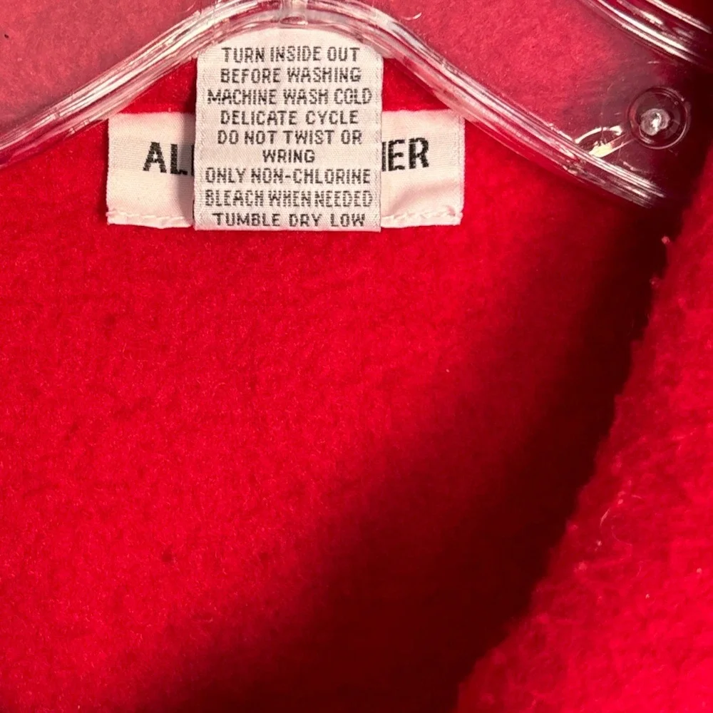 Vintage Women's‎ Size L Alfred Dunner Red Argyle Holiday Fleece Jacket Cardigan